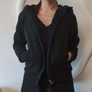 Black Full Zip Long Sleeve Hoodie